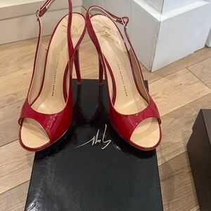 Giuseppe Zanotti Red Slingback Heels